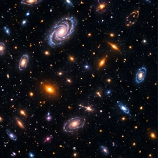 Looking at distant galaxies means looking into the past